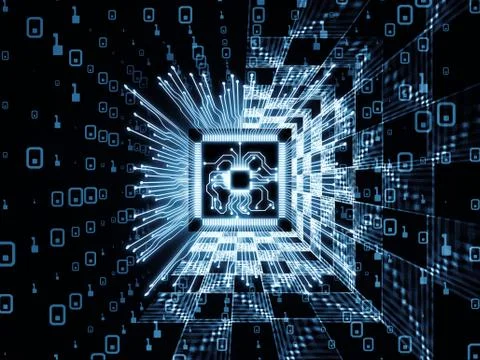Acceleration of Digital Processor Stock Illustration