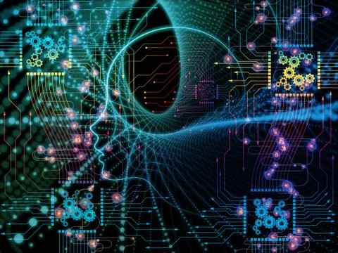 Acceleration of Machine Consciousness Stockillustratie