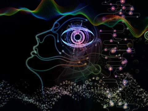 Acceleration of Machine Consciousness Stock Illustration