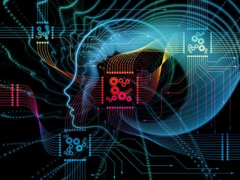 Acceleration of Machine Consciousness Stock Illustration