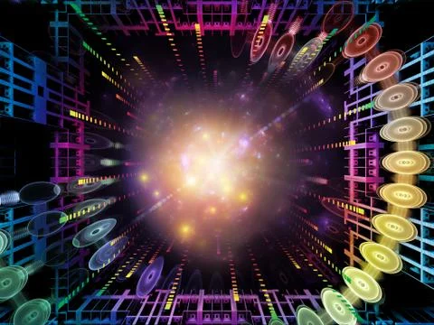 Acceleration of Quantum Space Stock Illustration