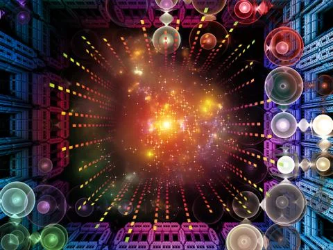 Acceleration of Quantum Space Stock Illustration