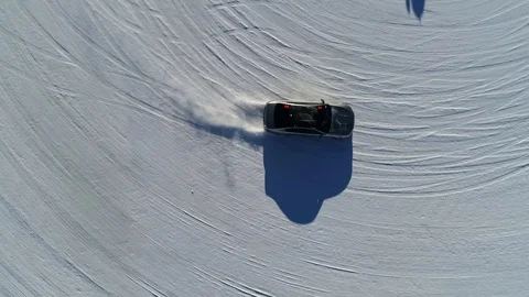 Acceleration Slipping Engine and Tyres Tires Performance Testing on Winter Video stock 112646168