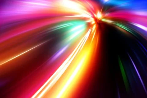 Acceleration speed motion on night road Illustrazione stock