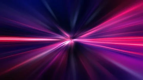Acceleration speed motion on night road. Light and stripes moving fast Stock-Illustration