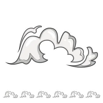 Acceleration speed smoke cloud cartoon vector graphic Stock Illustration