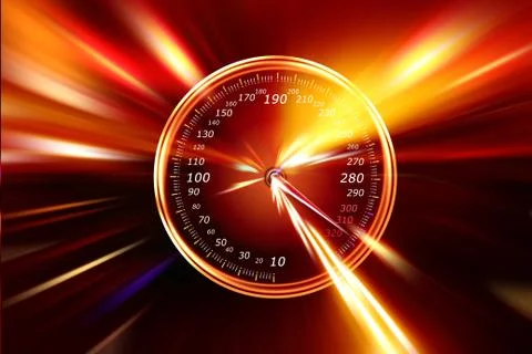 Acceleration speedometer on night road Stock Illustration