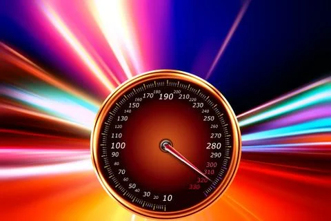 Acceleration speedometer on night road Stock Illustration