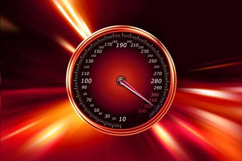 Acceleration speedometer on night road Stock Illustration