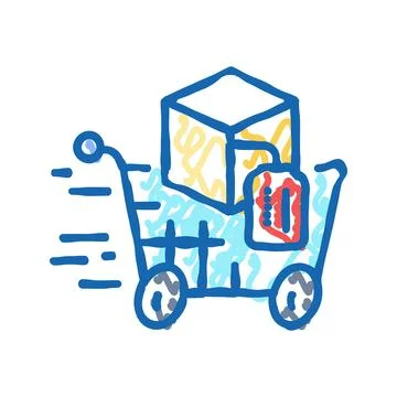 Acceleration technical sales engineer icon doodle illustration 스톡 일러스트