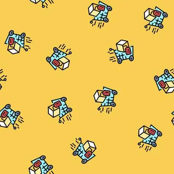 Acceleration technical sales engineer vector seamless pattern Stock Illustration