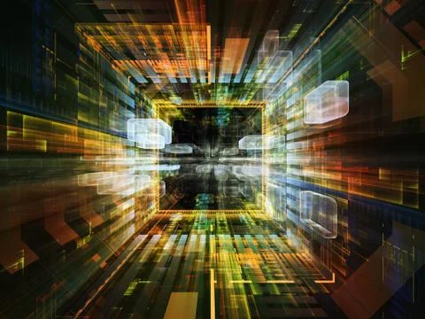 Acceleration of Virtual Space Stock Illustration