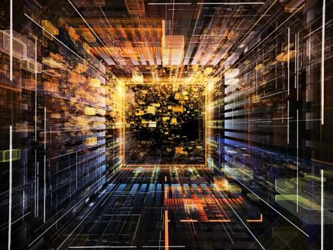 Acceleration of Virtual Space Stock Illustration