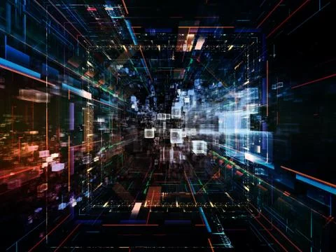 Acceleration of Virtual Space Stock Illustration