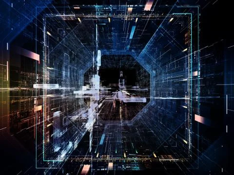 Acceleration of Virtual Space Stock Illustration