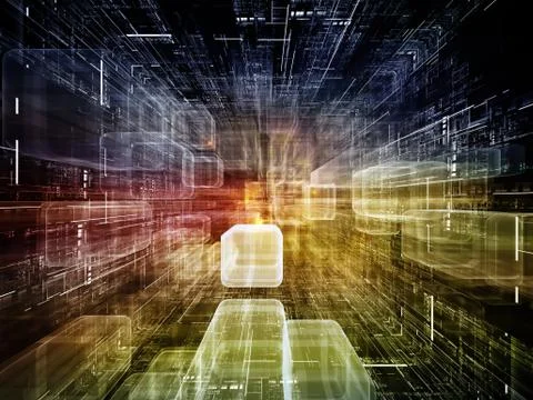 Acceleration of Virtual Space Stock Illustration