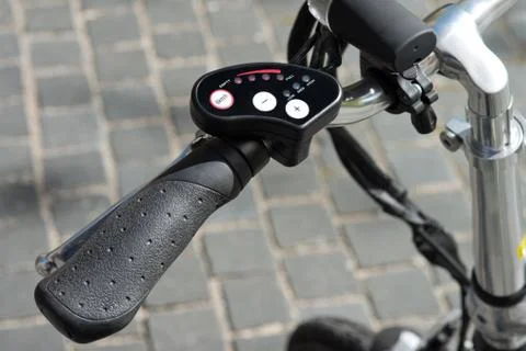 Accelerator electric bicycle Stock Photos