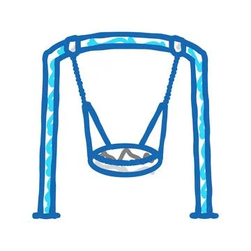 Accelerator swing park kid play icon doodle illustration 스톡 일러스트