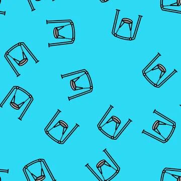 Accelerator swing park kid play vector seamless pattern Stock Illustration