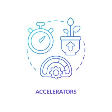Accelerators blue gradient concept icon Illustrazione stock