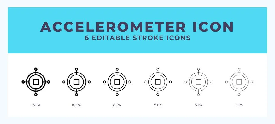 Accelerometer icon with different stroke. Editable stroke. Vector illustratio Stock Illustration