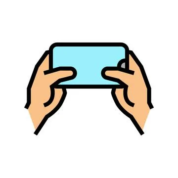 Accelerometer playing video game app on smartphone color icon vector Stock Illustration