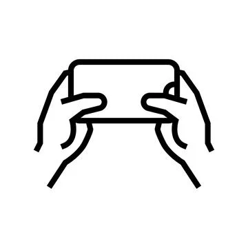 Accelerometer playing video game app on smartphone line icon vector illustration Stock Illustration