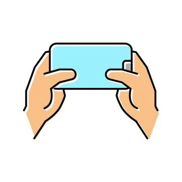 Accelerometer playing video game app on smartphone color icon vector Stock Illustration