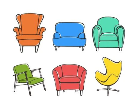 Accent chair set Stock Illustration