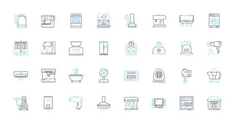 Accents linear icons set. Dialects, Intonation, Pronunciation, Linguistics Stock Illustration
