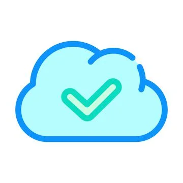 Accept access cloud color icon vector illustration Stock Illustration