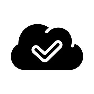 Accept access cloud glyph icon vector illustration Stockillustratie