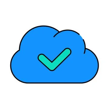 Accept access cloud icon color illustration Stock Illustration