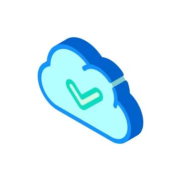 Accept access cloud isometric icon vector illustration Stock Illustration