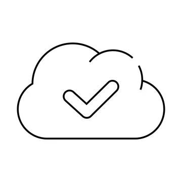 Accept access cloud line icon vector illustration 스톡 일러스트