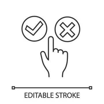 Accept and decline buttons linear icon Stock Illustration