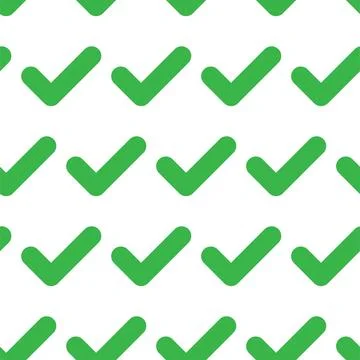 Accept aprove icons seamless pattern. Check tick mark symbol. Checkmark yes o イラスト素材