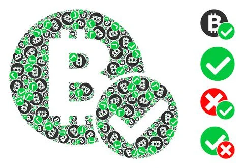 Accept Bitcoin Icon Recursive Mosaic Stock Illustration