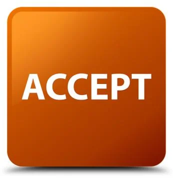 Accept brown square button Stock Illustration