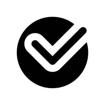 Accept button black glyph ui icon Stock Illustration