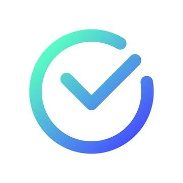 Accept button pixel perfect gradient linear ui icon Stock Illustration