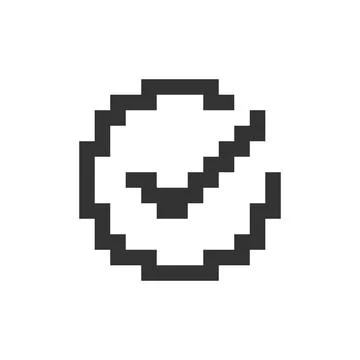 Accept button pixelated ui icon Stock Illustration