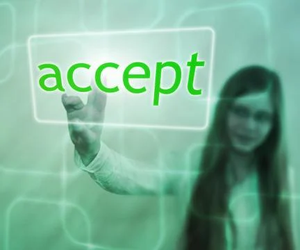 Accept button on touch screen Stock Illustration