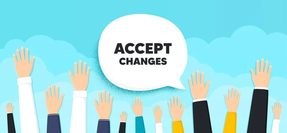 Accept changes motivation message. Motivational slogan. Vector 스톡 일러스트