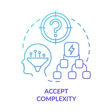 Accept complexity blue gradient concept icon Illustrazione stock