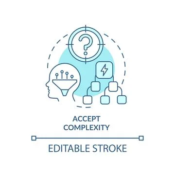 Accept complexity turquoise concept icon Stock Illustration