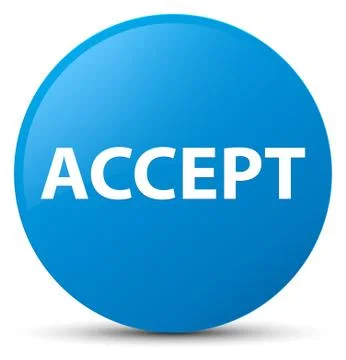 Accept cyan blue round button Stock Illustration