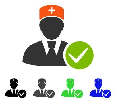Accept Doctor Flat Icon Stock Illustration