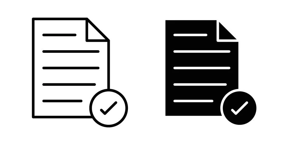 Accept document icon concept. best for web design Stock Illustration