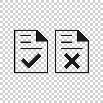 Accept document icon in flat style. Reject vector illustration on white isola 스톡 일러스트